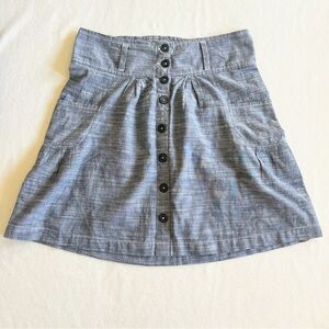 Mountain Khakis blue chambray Button-Front Mini Skirt size Small women’s